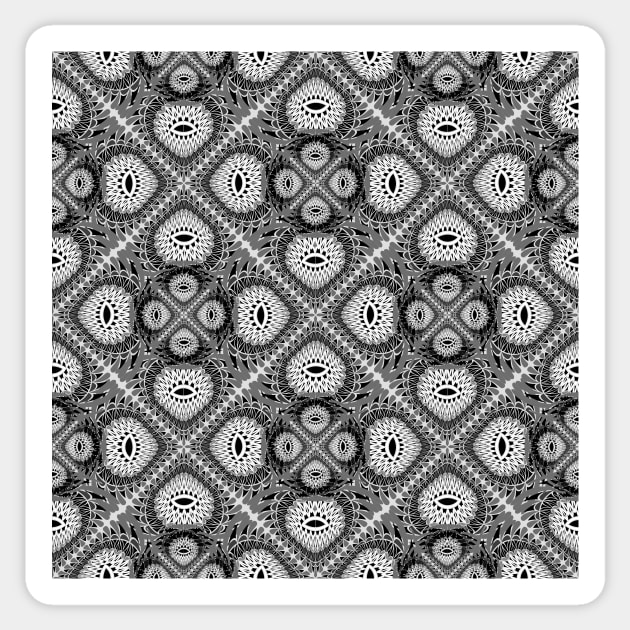 Monochrome pattern Sticker by Gaspar Avila